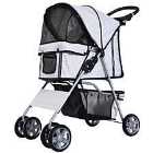 PawHut 4 Wheel Pet Stroller Pram - Grey