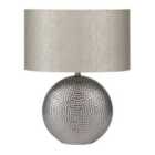 Silver Dot Textured Ceramic Table Lamp