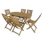 Charles Bentley Acacia 6 Seater Oval Table Set