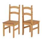 Corona Set of 2 Dining Chairs, Pine