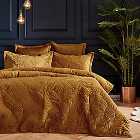 Paoletti Palmeria Gold Embroidered Reversible Duvet Cover and Pillowcase Set
