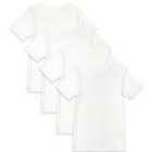 M&S Boys 4pk Cotton Short Sleeve Vests, 2-12 Years, White