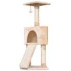 PawHut Cat Tree with Condo and Ramp - Beige
