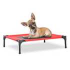 PawHut Medium Raised Portable Dog Bed with Carry Bag - Red