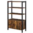 HOMCOM Multifunctional Bookcase With Display Shelves And Cupboard Rustic Brown