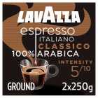 Lavazza Espresso Italiano Classico Ground Coffee, 2x250g