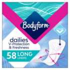 Bodyform Dailies Long Panty Liners 58 per pack