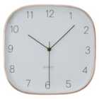 Premier Housewares Elko Square Wall Clock - Copper Finish Case with White Face