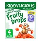 Kiddylicious Strawberry, Apple & Pumpkin Fruity Drops Kids Snacks 4 x 16g
