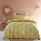 Ruched Spot Yellow Duvet Cover and Pillowcase Set