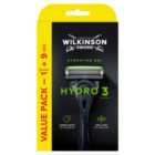 Wilkinson Sword Hydro 3 Skin Protection Value Pack Handle + 9 Blades