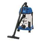Draper 30L Wet and Dry Vacuum Cleaner with Stainless Steel Tank (1600W) - Blue & Silver