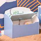 HOMCOM 58 x 28cm Fun Kids Toy Storage Chest Box With Safety Hinge Blue