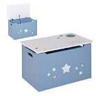 HOMCOM 49x28cm Kids Storage Chest With Safety Hinge Handles Air Vents Bedroom Toys