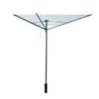 Silver effect Blue Plastic & steel 3 Arm Rotary airer, 30m