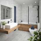 Wickes City Stone Grey Ceramic Wall & Floor Tile - 600 x 300mm