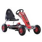 Reiten Kids Racing Style Pedal Go Kart with Adjustable Seat, Handbrake & Clutch - Red
