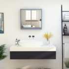 HOMCOM Wall Mounted Bathroom Mirror Cabinet with Storage Shelf Grey