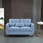 HOMCOM 2 Seater Sofa Loveseat with Armrests Light Blue