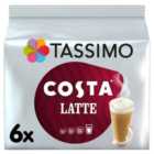Tassimo Costa Latte Coffee Pods x6 167g