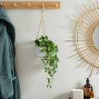 Artificial Trailing Plant in Hanging Geometric Plant Pot