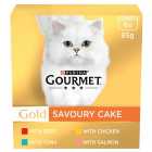 Gourmet Gold Cat Food Savoury Cake Meat and Fish 8 x 85g