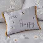 Catherine Lansfield Bee Happy Grey Cushion