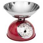 5Five Modern 5kg Mechanical Kitchen Scale with Stainless Steel Bowl - Red