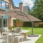 Garden Must Haves Royce Executive Cantilever Parasol Included (base not included)- Taupe