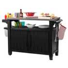 Keter Unity Double BBQ Table - Anthracite Grey