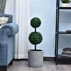 HOMCOM Set Of 2 Artificial Double Ball Trees In Pots