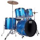 PP Drums Full Size 5 Piece Drum Kit - Metallic Blue