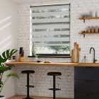 Stria Day and Night Grey Roller Blind