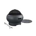 Dorel Asher Wood Burning Fire Pit w/ Grill and Cover - Grey