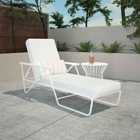 Dorel Connie Chaise Sun Lounger with Cover - White