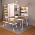 Dorel Paulette Table and Bench Set - White