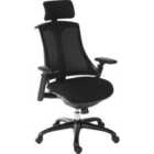 Teknik Rapport Mesh Luxury Curved Executive Chair in Black with Removable Headrest and Height Adjustable Arms