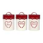 Premier Housewares Canister Set - Cream and Red