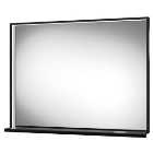 Hobart Colour Changing Matt Black LED Mirror with QI Charger - 800 x 600mm