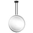 Auckland Dual Sided Colour Changing Matt Black Round LED Hanging Mirror - 600mm