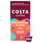 Costa Coffee Nespresso Compat Intensely Dark Amazonian Blend Coffee Pods 10 per pack