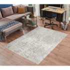 Modern Abstract Lines Pattern Contemporary Area Rug Gold