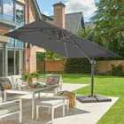 Garden Must Haves Royce Executive Cantilever Parasol Included (base not included) - Carbon