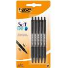 BIC Soft Feel Retractable Ballpoint Pens Black Pack of 5 5 per pack