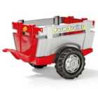 Rolly Farm Trailer for Kid's Ride-On Tractors - Red/Silver