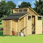 Rowlinson 7 x 10 Skylight Shed with Store - Unpainted Natural