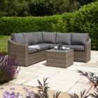 Rowlinson Bunbury Rattan Corner Sofa Set - Natural/Grey