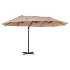 Outsunny Double Canopy Parasol (base not included) - Beige
