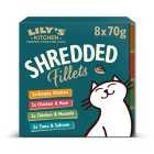 Lily's Kitchen Shredded Fillets in Broth Multipack Wet Food for Cats 8 x 70g