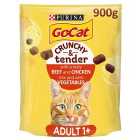 Go-Cat Crunchy & Tender Beef, Chicken & Veg Dry Cat Food 900g